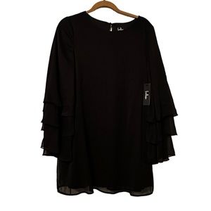 Lulus: Black Dress with bell sleeves, NWT
